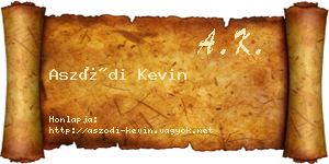 Aszódi Kevin névjegykártya