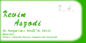 kevin aszodi business card